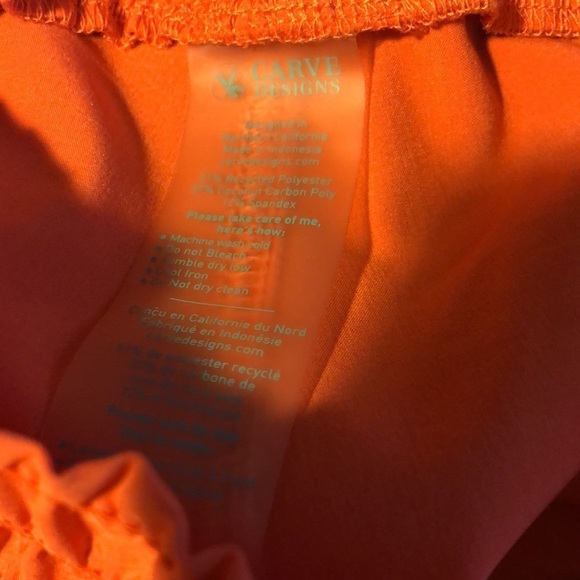 Carve Designs Bali Shorts XL Pull-On Drawstring Orange Athleisure Sporty Yoga - Picture 8 of 10